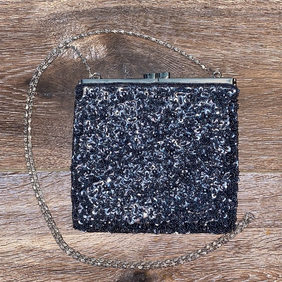 Cache Black Beaded and Sequin Evening Mini Bag 🖤LIKE NEW! - Picture 1 of 15